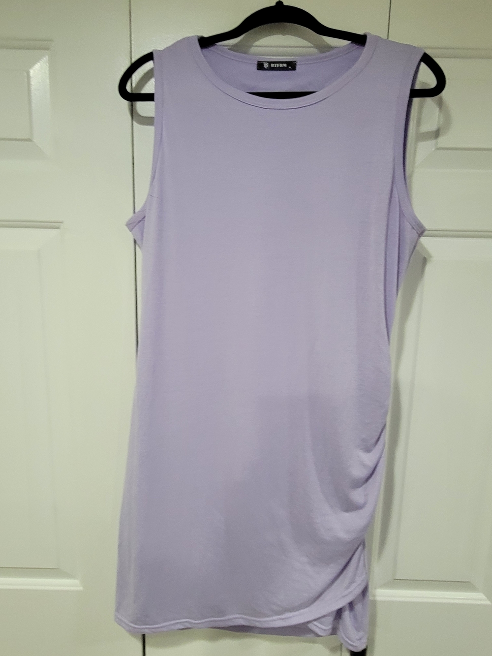 Lavender Sleeveless Ruched Bodycon Tulip Hem Dress - Like New! - XL